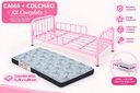 Ver imagem 2 de Cama Montessoriana Infantil Solteiro em Aço com Colchão Rosa