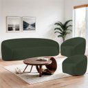 Ver imagem 3 de Kit Sofá 3 Lugares 180cm e 2 Poltronas Orgânica Luxo Recepção Amore Linho