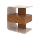 Ver imagem 1 de Mesa de Cabeceira Celta em Mdf 15mm com 1 Gaveta Off White e Cedro