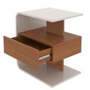 Ver imagem 2 de Mesa de Cabeceira Celta em Mdf 15mm com 1 Gaveta Off White e Cedro