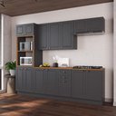 Ver imagem 1 de Armário de Cozinha Modulada Completa Fidelitá Nara 100% MDF 5 Peças 270cm 14 Portas 2 Gavetas com