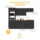 Ver imagem 5 de Armário de Cozinha Modulada Completa Fidelitá Nara 100% MDF 5 Peças 270cm 14 Portas 2 Gavetas com