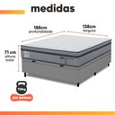 Ver imagem 3 de Cama Box Baú Casal Probel Molas Ensacadas Euro In 138x188x71cm Guarda Costas Stone Branco/cinza