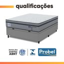 Ver imagem 6 de Cama Box Baú Casal Probel Molas Ensacadas Euro In 138x188x71cm Guarda Costas Stone Branco/cinza