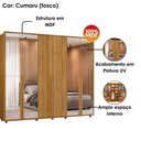 Ver imagem 4 de Guarda-Roupa Casal 6 Portas 6 Gavetas com 4 Espelhos Volpi 278cm MDF Cumaru Quarto