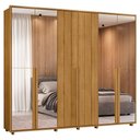 Ver imagem 1 de Guarda Roupa Casal Volpi 6 Portas com Espelhos Mdf 278 Cm Cumaru Madetec