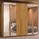 Ver imagem 2 de Guarda-Roupa Casal 6 Portas 6 Gavetas com 4 Espelhos Volpi 278cm MDF Cumaru Quarto
