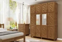 Ver imagem 1 de Guarda-Roupa Casal com Espelho 8 Portas 3 Gavetas Grécia Marrom/Imbuia