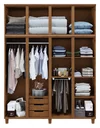 Ver imagem 2 de Guarda-Roupa Casal com Espelho 8 Portas 3 Gavetas Grécia Marrom/Imbuia
