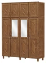 Ver imagem 3 de Guarda-Roupa Casal com Espelho 8 Portas 3 Gavetas Grécia Marrom/Imbuia