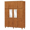 Ver imagem 2 de Guarda-Roupa Casal com Espelho 8 Portas 3 Gavetas Grécia Marrom/Mel