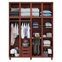 Ver imagem 3 de Guarda-Roupa Casal com Espelho 8 Portas 3 Gavetas Grécia Marrom/Mel