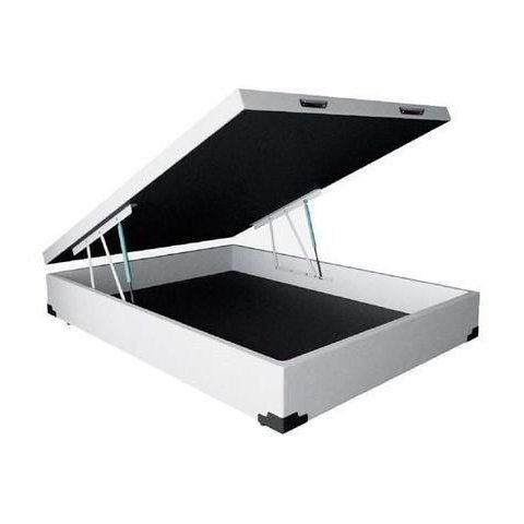 Cama Box Baú Casal Sintético Branco 138x188