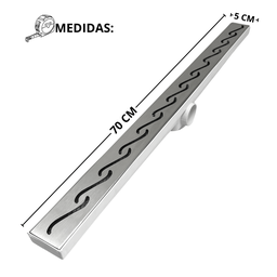 Ralo Linear Box de Banheiro 5x70 Inox 304 Tela e Coletor Plástico Saída 40mm:branco - 3