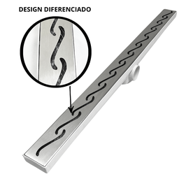 Ralo Linear Box de Banheiro 5x70 Inox 304 Tela e Coletor Plástico Saída 40mm:branco - 6