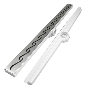 Ralo Linear Box de Banheiro 5x70 Inox 304 Tela e Coletor Plástico Saída 40mm:branco