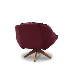 Poltrona Decorativa Pillow Top com Base Giratória Veludo Califórnia Vinho - Sofá Casa - 3