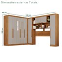 Ver imagem 4 de Guarda-Roupa de Canto com Espelho Modulado 9 Portas 2 Gavetas Argentina Bege/Cinamomo/Off-White