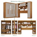 Ver imagem 3 de Guarda-Roupa de Canto com Espelho Modulado 9 Portas 2 Gavetas Argentina Bege/Cinamomo/Off-White