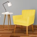 Ver imagem 2 de Poltrona Decorativa Elegante Cecília Recepção Escritório Sala de Estar Suede Amarelo
