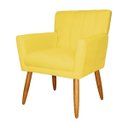 Ver imagem 6 de Poltrona Decorativa Elegante Cecília Recepção Escritório Sala de Estar Suede Amarelo