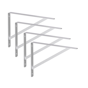 4x Suporte Cantoneira Mão Francesa Branca P/prateleira 15cm