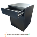 Ver imagem 3 de Mesa de Cabeceira Mini Armário com Gaveta e Porta para Quarto Sala MDF Preto