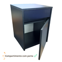 Ver imagem 2 de Mesa de Cabeceira Mini Armário com Gaveta e Porta para Quarto Sala MDF Preto
