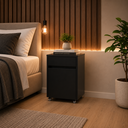 Ver imagem 1 de Mesa de Cabeceira Mini Armário com Gaveta e Porta para Quarto Sala MDF Preto