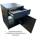 Ver imagem 4 de Mesa de Cabeceira Mini Armário com Gaveta e Porta para Quarto Sala MDF Preto