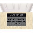 Ver imagem 1 de Tapete Bem Vindo Não Se Esqueça de Cumprimentar o Gato Pet.:cinza