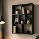 Ver imagem 1 de Estante Suspensa para Livros MDF com Prateleira e Divisória MDF Preto