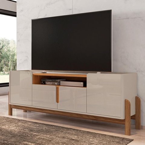 Rack para TV Sue 60 Polegadas 170cm MDF Off White Cedro Casa D Móveis