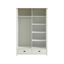 Ver imagem 3 de Guarda Roupa Solteiro 9178bf Topázio Madeira Maciça 2 Portas Correr 2 Gavetas Branco Freijó Finestra