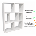 Ver imagem 4 de Estante Suspensa Decorativa para Livros com Prateleira e Divisória MDF Branco