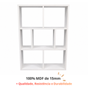 Ver imagem 3 de Estante Suspensa Decorativa para Livros com Prateleira e Divisória MDF Branco