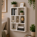 Ver imagem 1 de Estante Suspensa Decorativa para Livros com Prateleira e Divisória MDF Branco