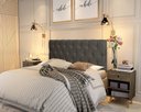 Ver imagem 1 de Painel Cabeceira Paris Queen para Cama Box 1,58 Suede Marrom
