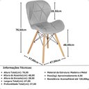 Ver imagem 6 de Kit 18 Cadeiras de Jantar Charles Eames Slim Wood Estofada - Cinza