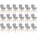 Ver imagem 1 de Kit 18 Cadeiras de Jantar Charles Eames Slim Wood Estofada - Cinza