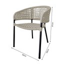 Ver imagem 5 de Kit 2 Cadeiras Sol Corda Náutica Base em Alumínio Preto/areia