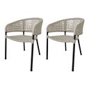 Ver imagem 1 de Kit 2 Cadeiras Sol Corda Náutica Base em Alumínio Preto/areia