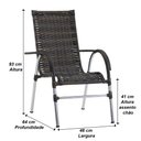 Ver imagem 5 de Kit 6 Cadeiras e Mesa Vênus para Área, Churrasco, Jardim Piscina Trama