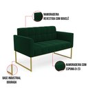 Ver imagem 3 de Sofá Namoradeira 2 Lugares Industrial Dourado Elisa Bouclê Verde D03 - D'Rossi