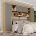 Ver imagem 1 de Guarda-roupa Casal Modulado Odin Premium 4 Portas Jequitibá/granizo - Pnr Móveis