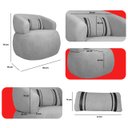 Ver mais imagens de Poltrona Orgânica Chloe Boucle Cinza Redonda Decorativa com Almofada Plumante - Arkell