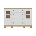 Ver imagem 7 de Cômoda Infantil 125cm 2 Portas com Vidro e 4 Gavetas Sol Multimóveis Mp4423 Madeirado/branco