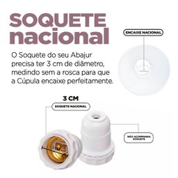Cúpula Clássica de Abajur Luminária 39x13x29cm de Tecido Algodão Soquete Nacional Ref 09a - 4