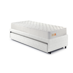 Bicama Box Solteiro Courino Linho Branco 88x188 com Dois Colchões Espuma Ecoline D33 Ecoflex - 10