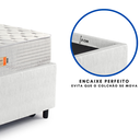 Ver mais imagens de Bicama Box Solteiro Courino Linho Branco 88x188 com Dois Colchões Espuma Ecoline D33 Ecoflex